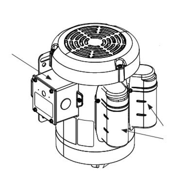 HySecurity Motor, Electric, 60Hz, 1 hp, 1 phase, 3450 RPM, 115/208-230VAC (Reconditioned) - MX001635R