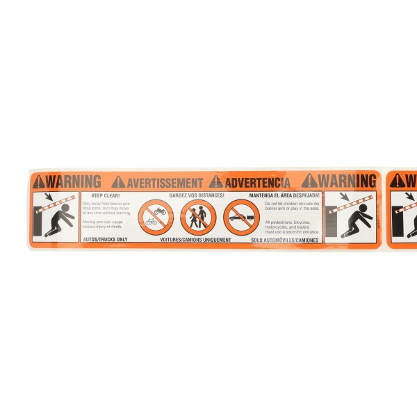 Hysecurity 8.5" x 5.5" Label for Moving Arms