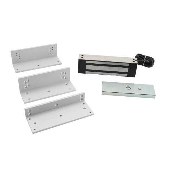 12/24V Outdoor MagLock Kit w/ Brackets for Commercial Swing Gates (1200lb Holding Force) - SWML-1200