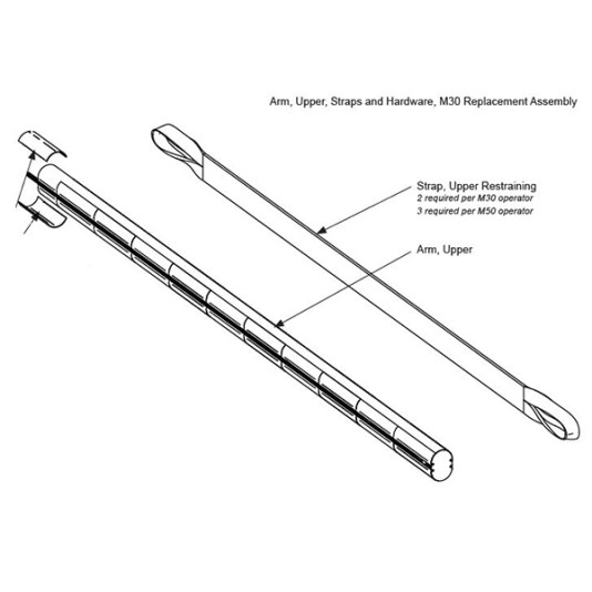 HySecurity Manual Upper Replacement Arm For StrongArm M30, 16 ft - MX3726-16