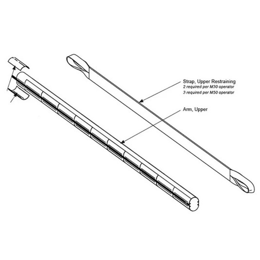 HySecurity Upper Arm Replacement Assembly With Straps & Rubber Pads For StrongArm M50, 15 ft