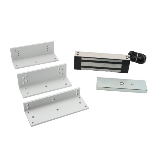 12/24V Outdoor MagLock Kit w/ Brackets for Commercial Swing Gates (1200lb Holding Force) - SWML-1200